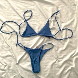 Zaful pastel gray blue bikini